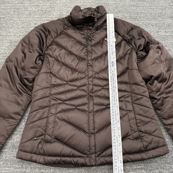 North Face Jacket Women Small Brown 550 Down Puffer Quilted Winter Coat Full Zip - Picture 9 of 15